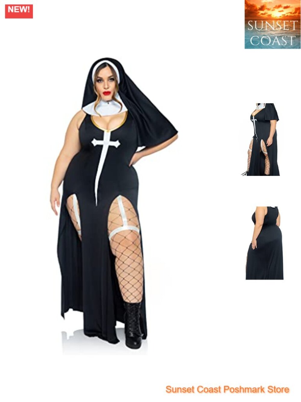 Leg Avenue Sultry Sinner 3 Pc Costume Dress Collar Headpiece